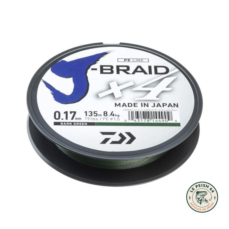 Daiwa J-Braid X4 135m Dark Green | Le Peish 64