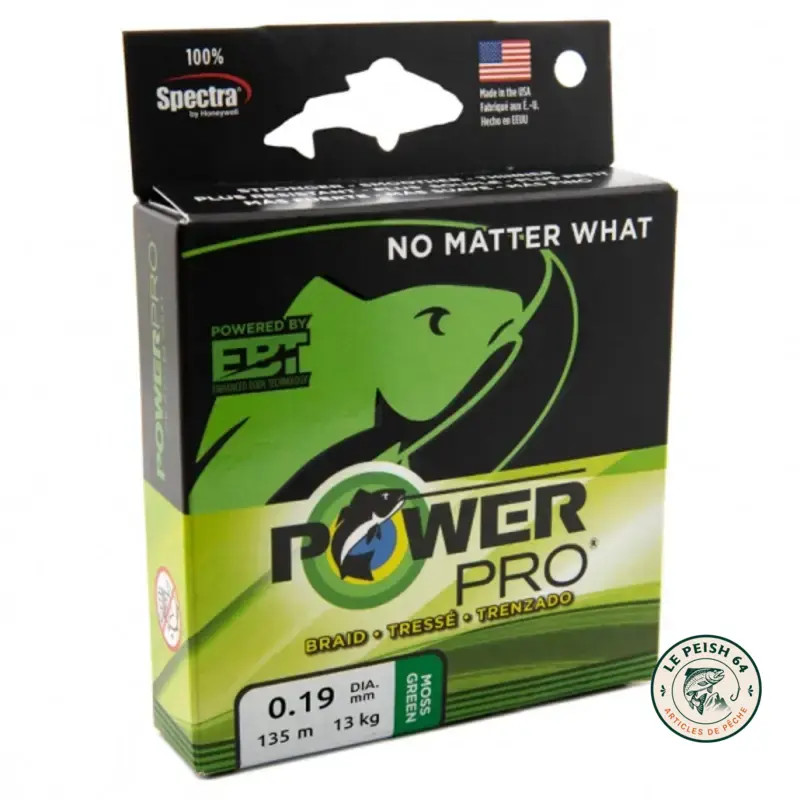 PowerPro Tresse 0.19mm 13kg 135m Moss Green | Le Peish 64