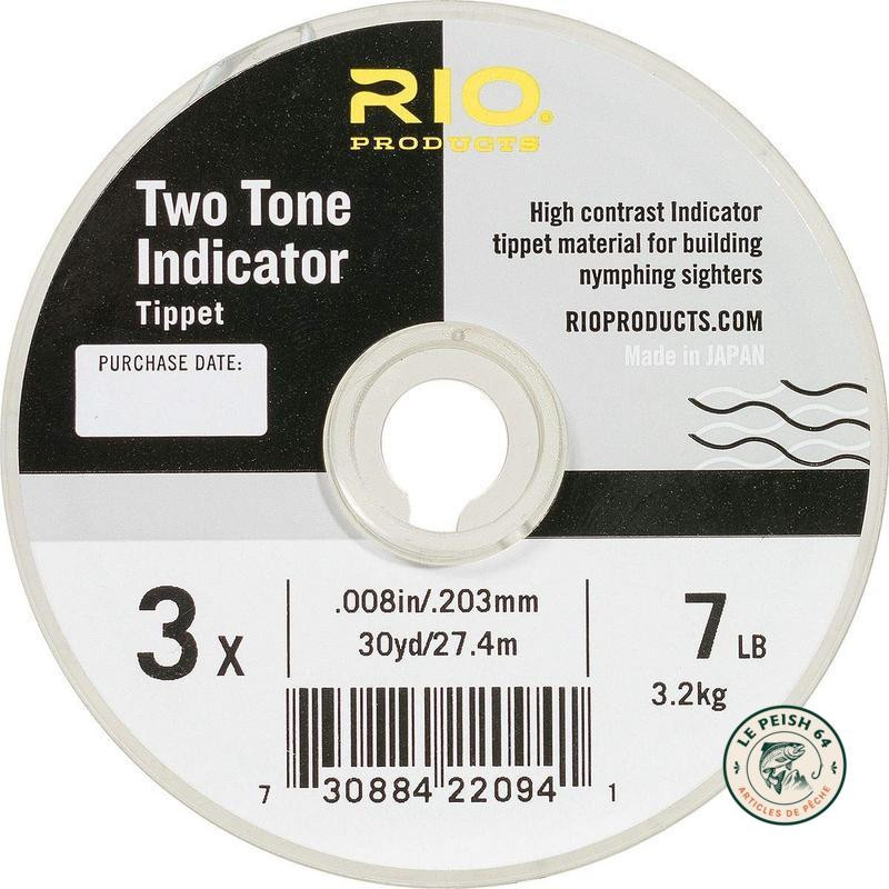 RIO Two-Tone Indicator Tippet 6X Noir/Blanc | Le Peish 64