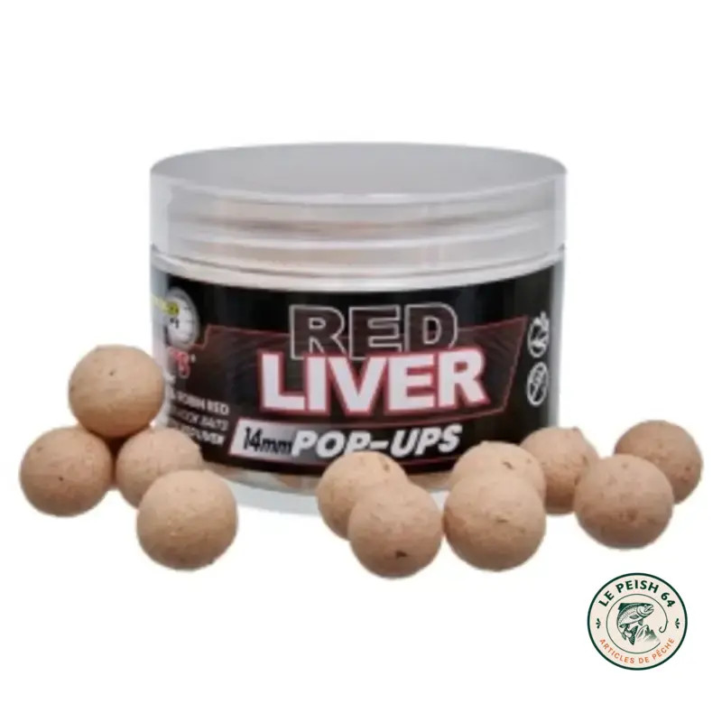 STARBAITS Red Liver Fluo Pop Up 14 mm 80 g | Le Peish 64