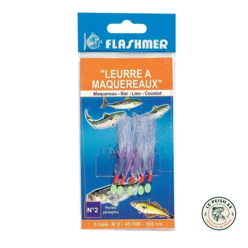 Leurre maquereaux perles 5 hameçons N°2 | Le Peish 64