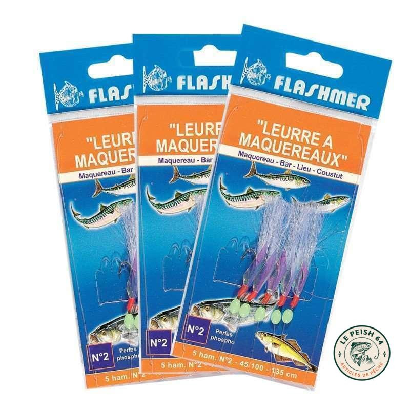 Flashmer mitraillette maquereau 5 hameçons 1/0 | Le Peish 64