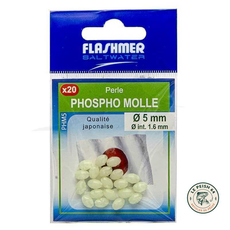 Perle molle phospho 5mm x20 Flashmer | Le Peish 64