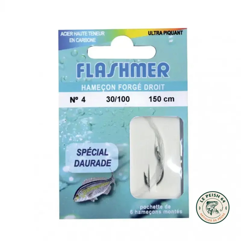 Bas de ligne dorade 3 hameçons 6 Flashmer | Le Peish 64