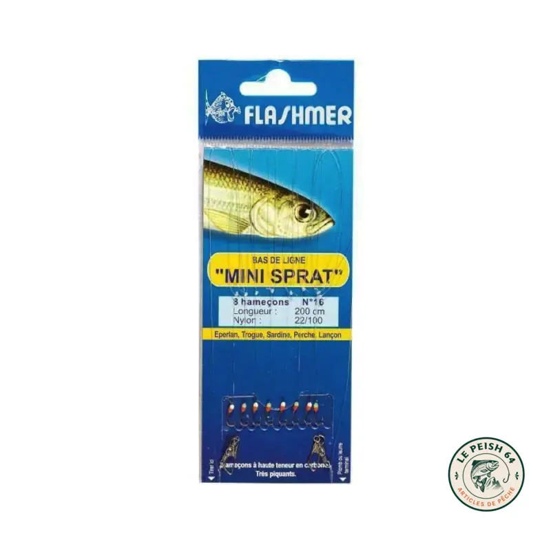 Mini'sprat 8 hameçons n°14 Flashmer | Le Peish 64