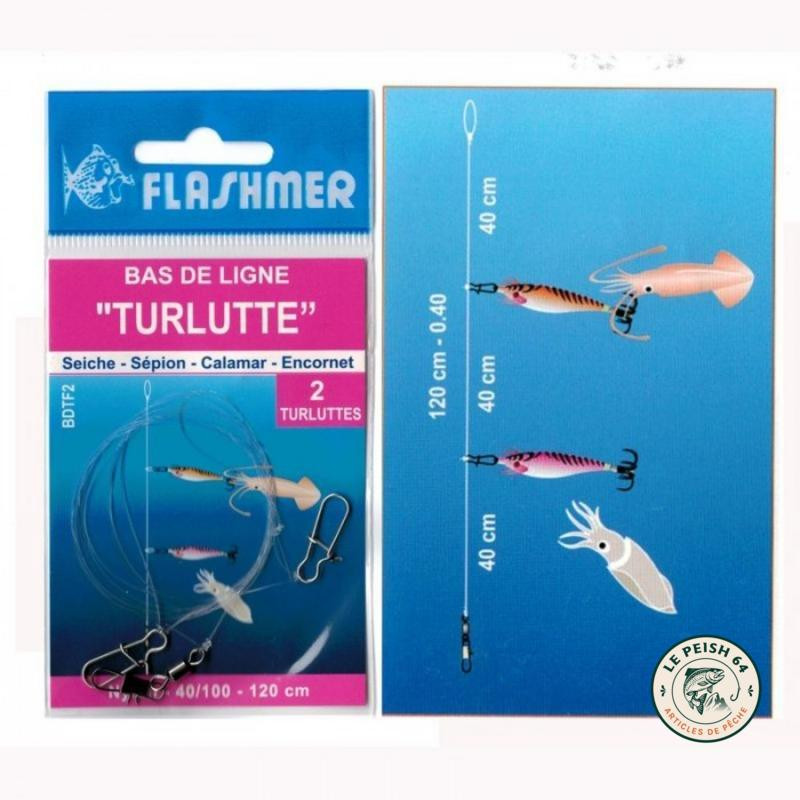 Bas de ligne Flashmer 1 turlutte | Le Peish 64