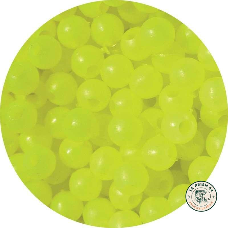 Perles balai Flashmer fluo jaune 5 mm | Le Peish 64