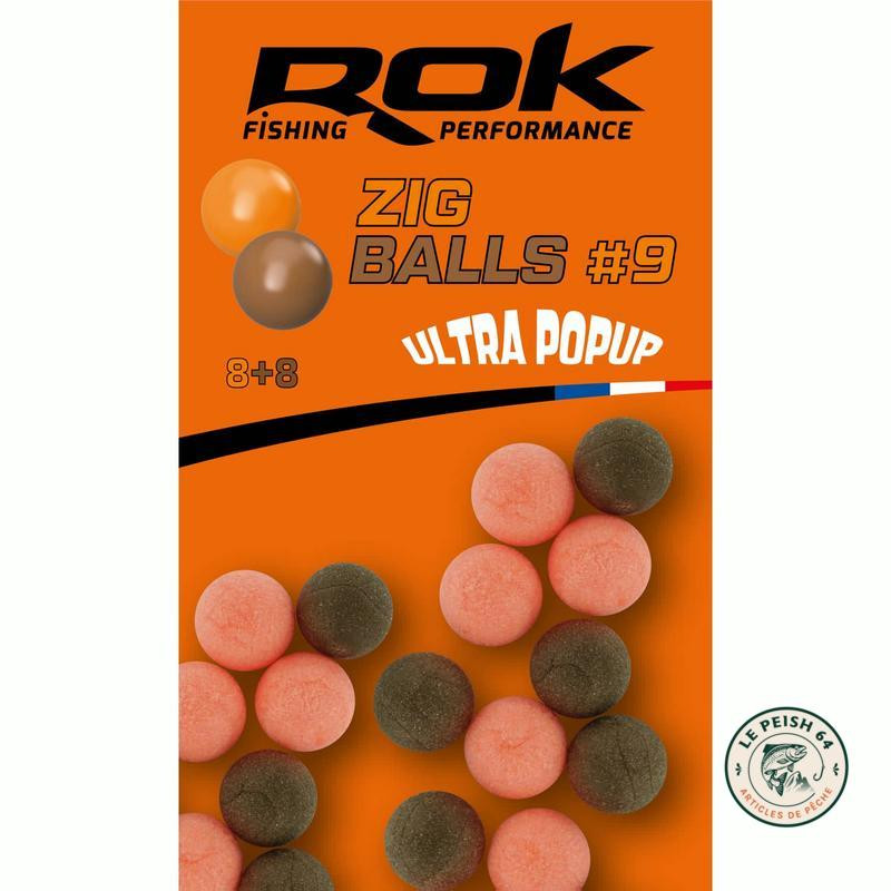 ROK Zig Ball N9 Orange/Marron x16 | Le Peish 64