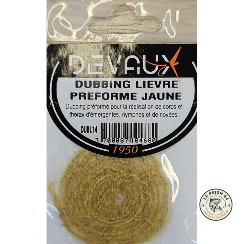 Devaux Dubbing Lièvre Préformé Noir | Le Peish 64