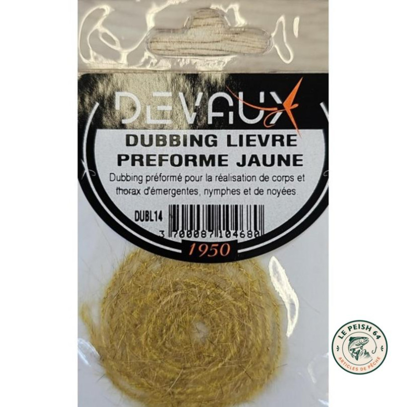 Devaux Dubbing Lièvre Préformé Noir | Le Peish 64