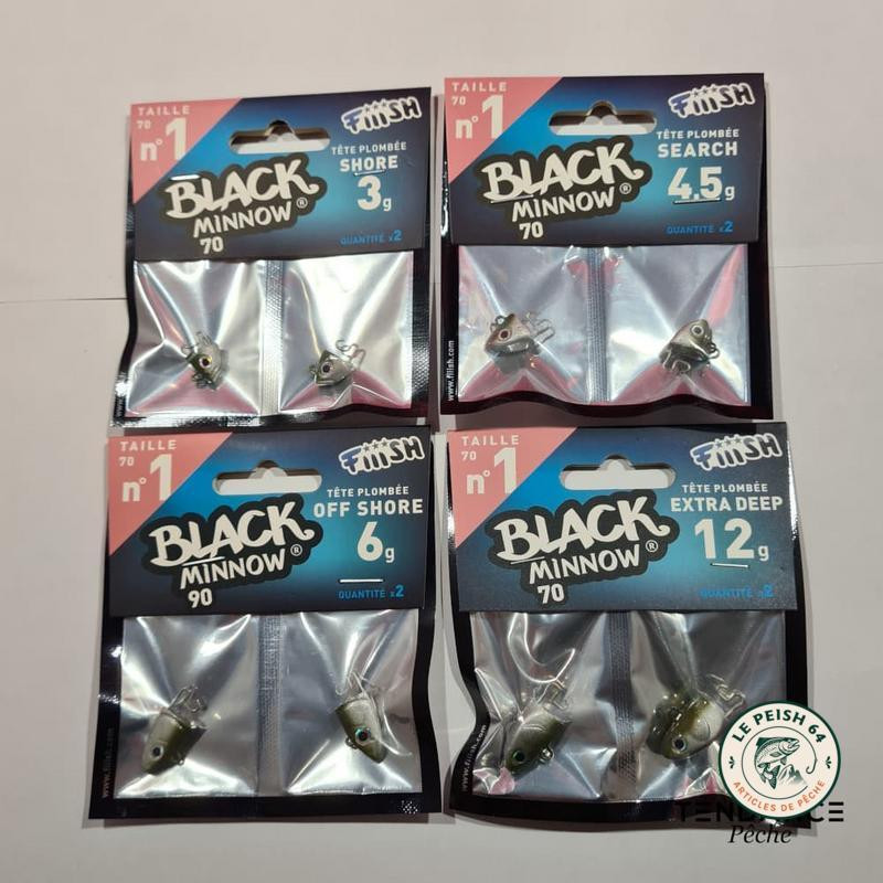 Têtes plombées Black Minnow taille 1 | Le Peish 64