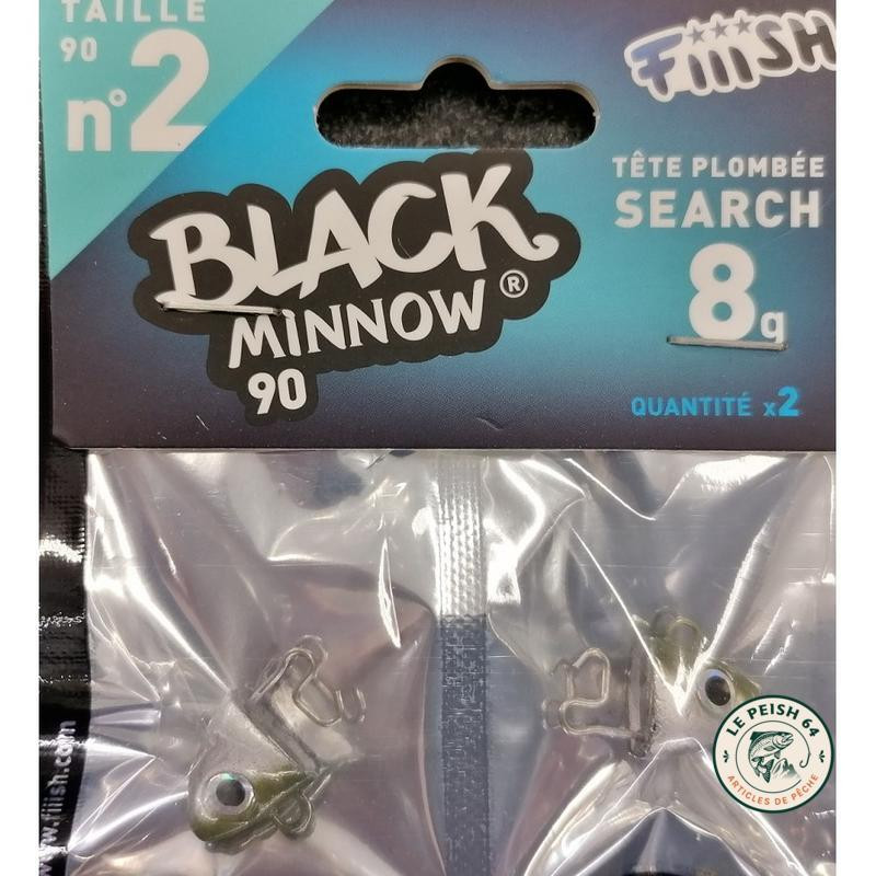 Black Minnow 90mm 8g tête plombée | Le Peish 64