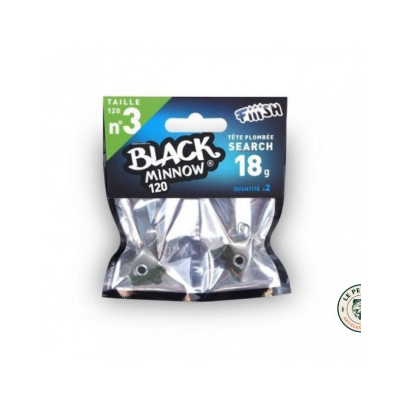 Tête plombée Black Minnow 18g kaki | Le Peish 64