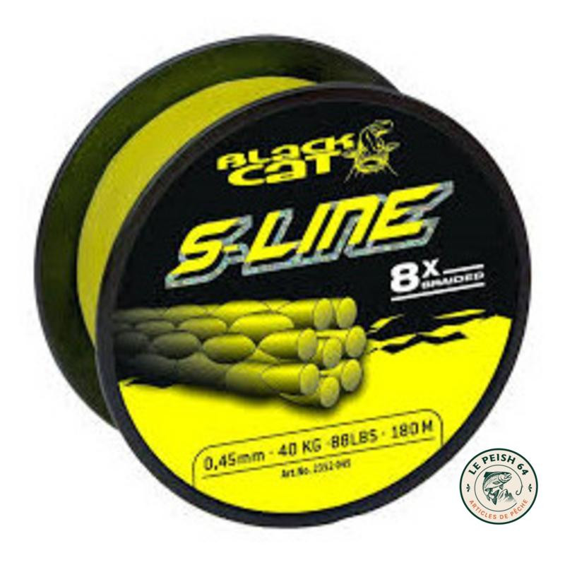 Tresse Black Cat S-Line 0,55mm 70kg 180m | Le Peish 64