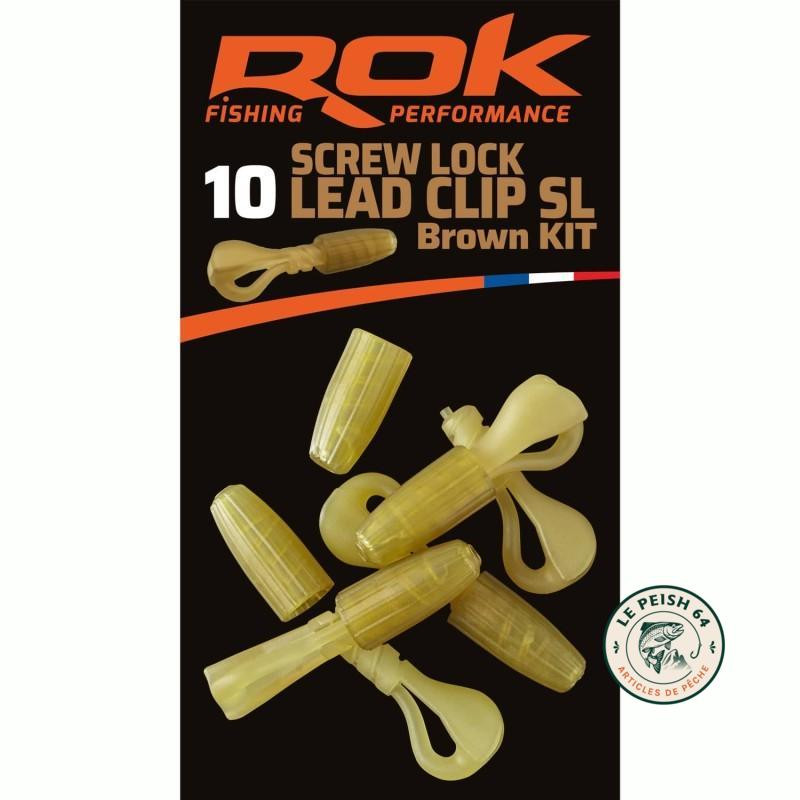 ROK Screw Lock Lead Clip SL Brown (x10) | Le Peish 64