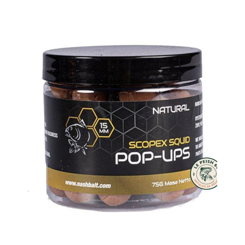 Pop Ups Natural Scopex Squid 15mm | Le Peish 64