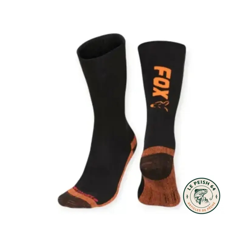 Thermolite Long Socks Black/Orange 40-43 | Le Peish 64