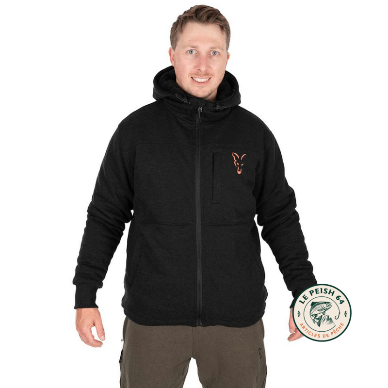 Sherpa Hoody Black/Orange T.M | Le Peish 64