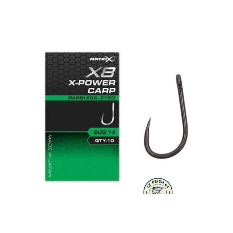 Matrix X8 X-Power Carp N°12 Barbless | Le Peish 64