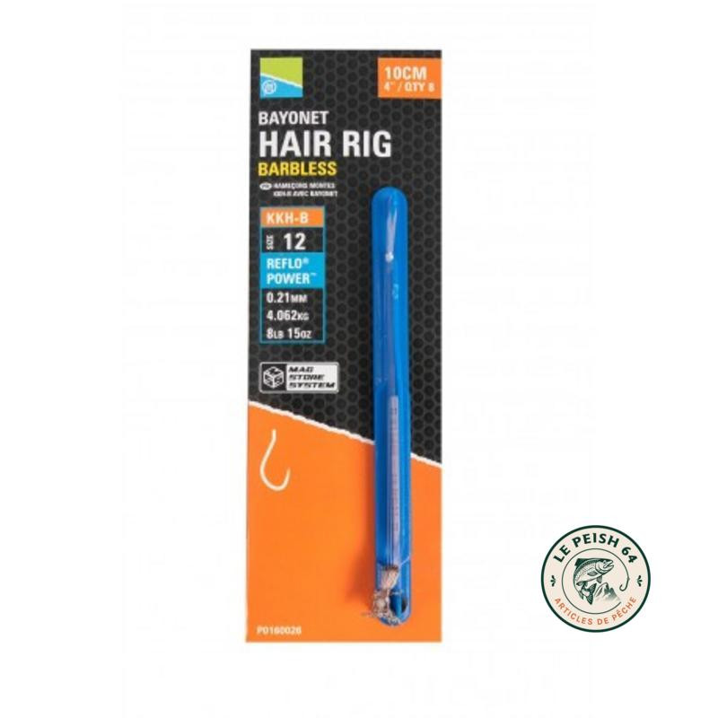 Bayonet Hair Rig Barbless 10cm T10 | Le Peish 64