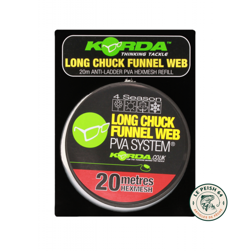 PVA Long Chuck Funnel Web 20m rouge | Le Peish 64