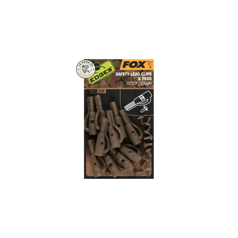 Fox Edges Camo Safety Lead Clip + Pegs Sz 7 | Le Peish 64