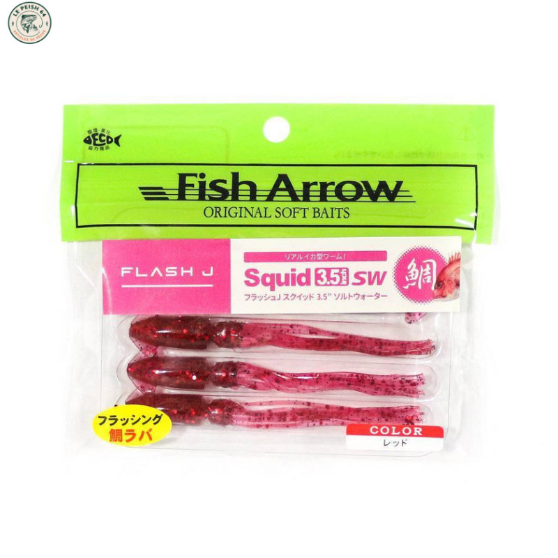 Fish Arrow Flash-J Squid SW 3.5'' Red | Le Peish 64
