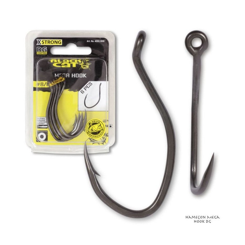 Hameçon Mega Hook 8/0 Black Cat | Le Peish 64